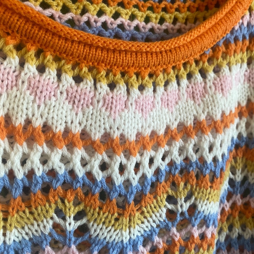 Shein - Colorful Crochet Knit Sweater(curvy size) - Picture 8 of 9